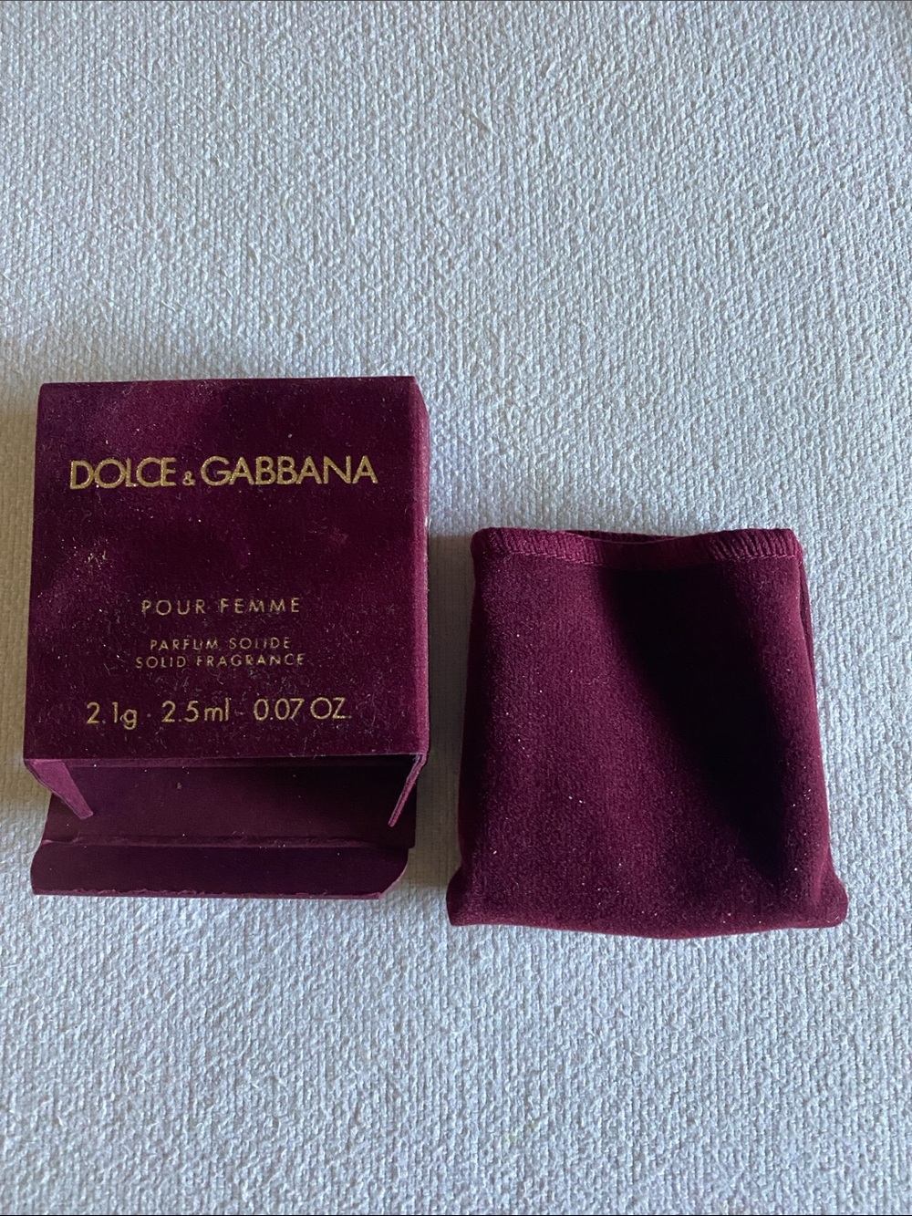 Vintage Dolce & Gabbana Pour Femme Deep Burgundy Velvet - box/bag only